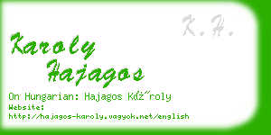 karoly hajagos business card